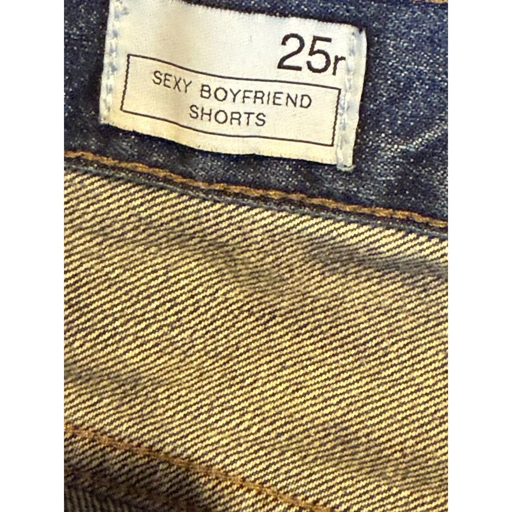 Gap Sexy Boyfriend Denim Shorts Med. Wash Raw Hem Blue 25r Cutoffs Boho Festival